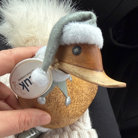 DCUK Adorable Wooden Duck with Winter Hat and Scarf - Picture 5 of 6